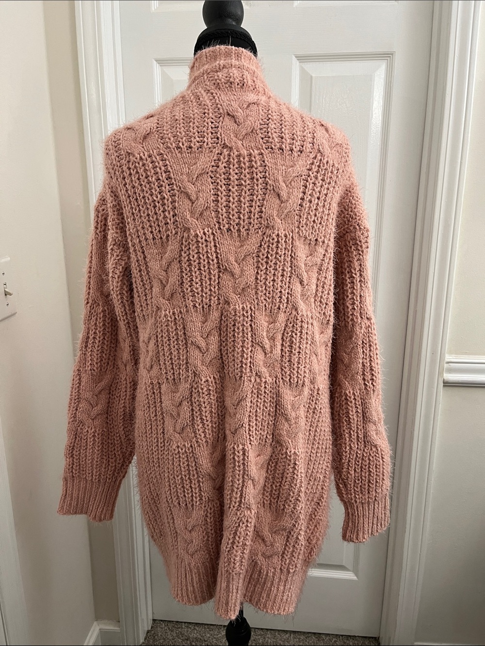 Fate Dusty Pink Cable Knit Cardigan - Picture 5 of 5